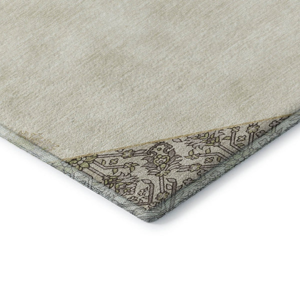 HomeRoots 10' Stylish Ivory Beige & Gray Oriental Washable Area Rug - UV Protected, Stain Resistant & Durable! 679366