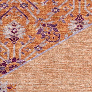 HomeRoots 9' X 12' Peach Orange Beige Oriental Area Rug - Washable, Stain Resistant, UV Protected for Homes 679383