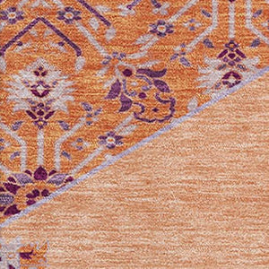 HomeRoots 10' X 14' Washable Peach Orange Beige Oriental Area Rug – UV Protected, Soft, Durable & Stylish! 679384