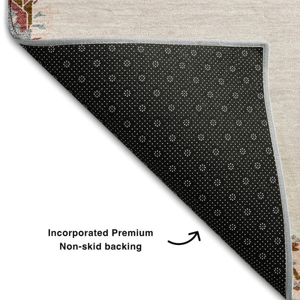 HomeRoots 9' X 12' Pink Burgundy & Gray Oriental Washable Area Rug - Stylish, Durable, UV Protected & Easy Care 679389