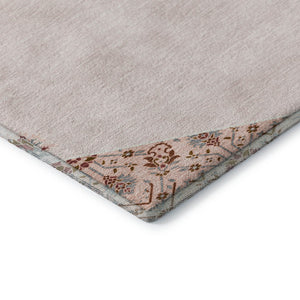 HomeRoots 10' X 14' Washable Oriental Area Rug in Pink, Burgundy & Gray - UV Protected, Stylish & Durable! 679390