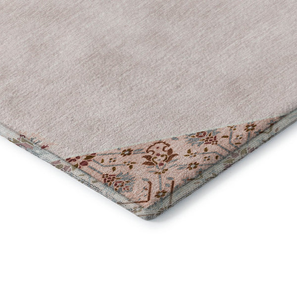 HomeRoots 10' X 14' Washable Oriental Area Rug in Pink, Burgundy & Gray - UV Protected, Stylish & Durable! 679390