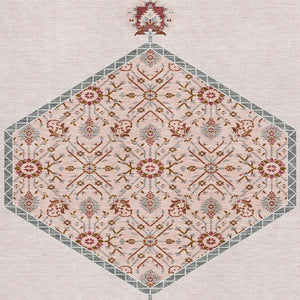 HomeRoots 10' X 14' Washable Oriental Area Rug in Pink, Burgundy & Gray - UV Protected, Stylish & Durable! 679390