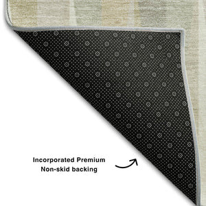 HomeRoots 9' X 12' Ivory and Beige Geometric Washable Area Rug - Durable, Stylish, UV-Protected for Busy Homes 679431
