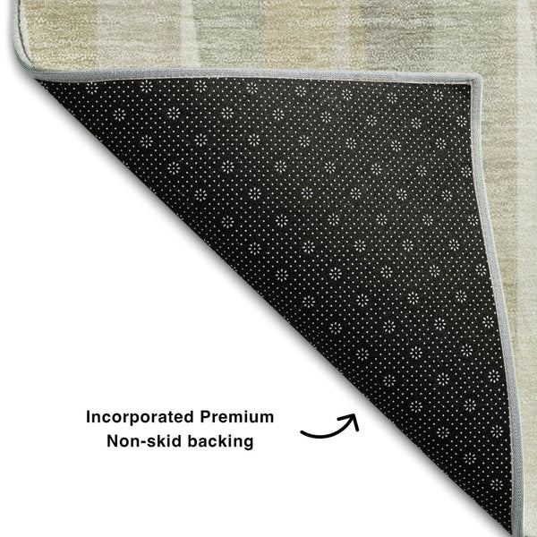 HomeRoots 9' X 12' Ivory and Beige Geometric Washable Area Rug - Durable, Stylish, UV-Protected for Busy Homes 679431