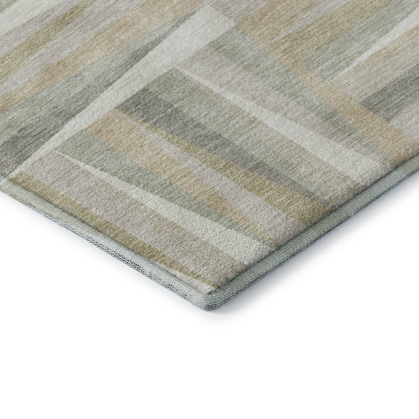 HomeRoots 9' X 12' Ivory and Beige Geometric Washable Area Rug - Durable, Stylish, UV-Protected for Busy Homes 679431