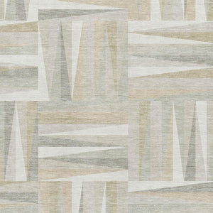 HomeRoots 9' X 12' Ivory and Beige Geometric Washable Area Rug - Durable, Stylish, UV-Protected for Busy Homes 679431