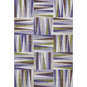 HomeRoots 8' X 10' Contemporary Lavender Olive Green Ivory Washable Area Rug with UV Protection & Durability 679436