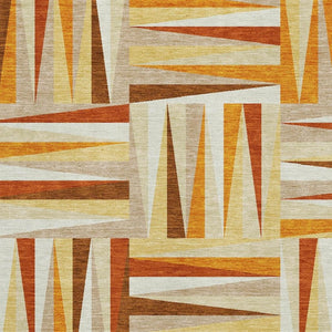 HomeRoots 10' Modern Orange Rust Geometric Washable Area Rug with UV Protection for Stylish Living Spaces 679450