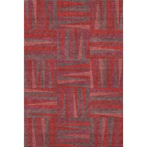 HomeRoots 8' X 10' Red And Burgundy Geometric Washable Area Rug - UV Protected, Stain Resistant, Easy Care! 679460