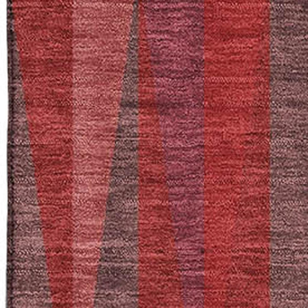 HomeRoots 9' X 12' Red And Burgundy Geometric Washable Area Rug - Durable, Stylish, UV Protected for Busy Homes 679461