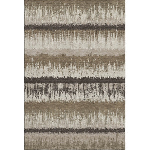HomeRoots 8' X 10' Washable Striped Area Rug in Brown, Beige & Ivory – UV Protected, Durable & Stylish Decor Piece 679484