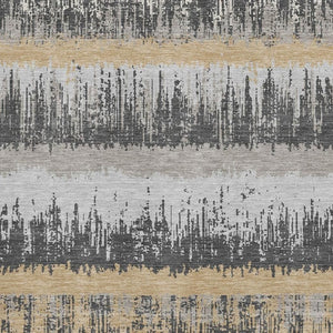 HomeRoots 10' Gray Silver Charcoal Striped Washable Area Rug with UV Protection - Perfect for High-Traffic Spaces! 679516