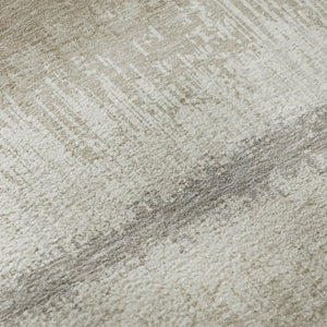 HomeRoots 10' X 14' Elegant Ivory Beige & Gray Striped Washable Area Rug with UV Protection for Busy Homes 679522