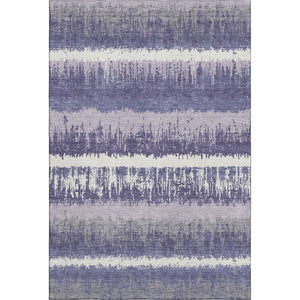HomeRoots 5' X 8' Purple And Ivory Striped Area Rug - Washable, UV Protected, Stylish for Homes with Kids & Pets 679536