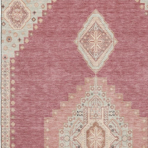 HomeRoots 5' X 8' Blush Gray & Pink Oriental Washable Area Rug - Stain Resistant, UV Protected, Soft & Stylish! 679548