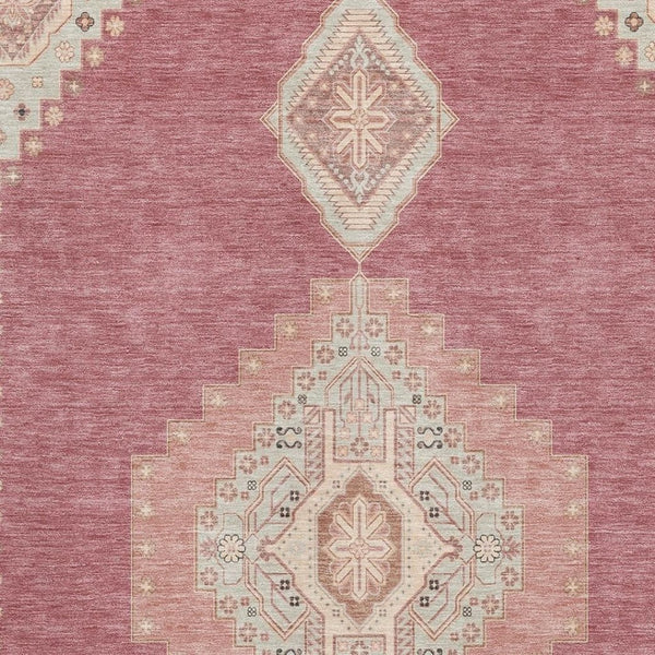 HomeRoots 8' X 10' Blush Gray & Pink Oriental Area Rug - Stain-Resistant, UV Protected, Machine Washable Elegance 679550