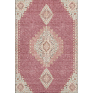 HomeRoots 9' X 12' Blush Gray and Pink Oriental Area Rug - Washable, Stain-Resistant, UV-Guarded Elegance! 679551