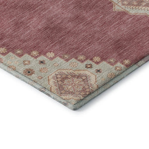 HomeRoots 9' X 12' Blush Gray and Pink Oriental Area Rug - Washable, Stain-Resistant, UV-Guarded Elegance! 679551