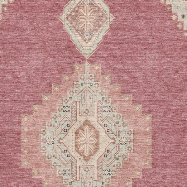 HomeRoots 10' X 14' Blush Gray & Pink Oriental Washable Area Rug - Elegant, UV-Protected, Family-Friendly Design 679552