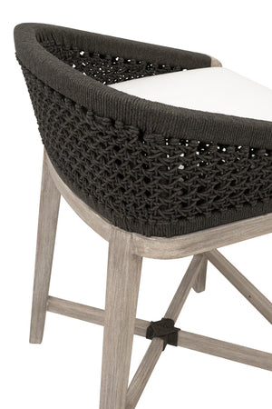 Essentials for Living Montecito Coastal Counter Stool with Woven Rope Seat and Mahogany Base for Bar Areas 6795CS.ANT/LPPRL/NG