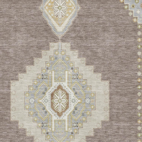 HomeRoots 8' X 10' Taupe Beige & Ivory Oriental Area Rug - Washable, UV Protected, Perfect for High-Traffic Homes 679610