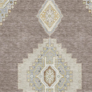 HomeRoots 9' X 12' Elegant Taupe Beige & Ivory Oriental Area Rug – Stain Resistant, UV Protected & Washable! 679611