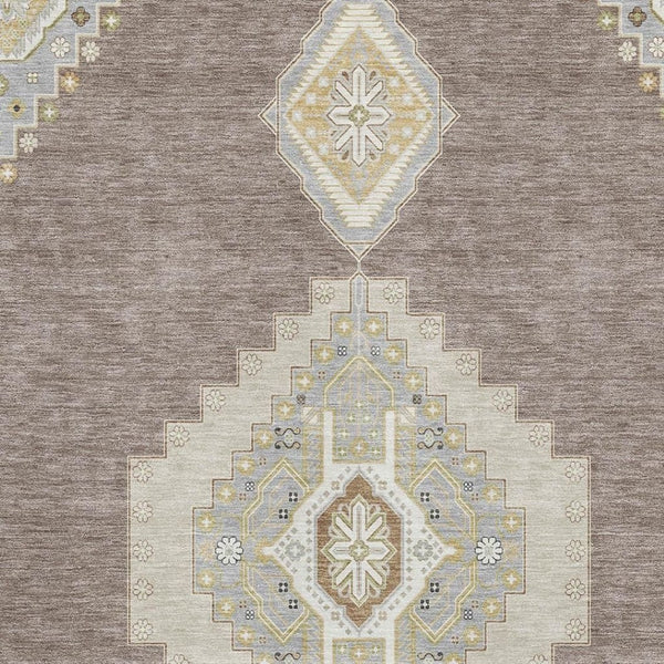 HomeRoots 9' X 12' Elegant Taupe Beige & Ivory Oriental Area Rug – Stain Resistant, UV Protected & Washable! 679611