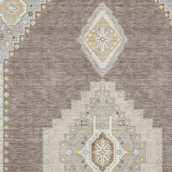 HomeRoots 10' Taupe Beige and Ivory Washable Area Rug - Elegant Oriental Design with UV Protection & Stain Resistance 679612