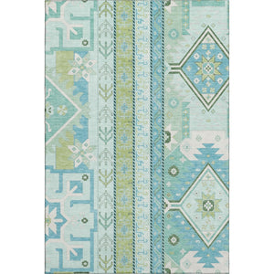 HomeRoots 5' X 8' Southwestern-Inspired Mint Green Area Rug - Durable, Washable, UV-Protected & Easy Care 679638