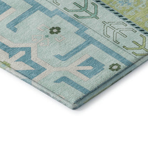 HomeRoots 5' X 8' Southwestern-Inspired Mint Green Area Rug - Durable, Washable, UV-Protected & Easy Care 679638
