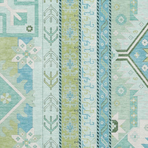 HomeRoots 5' X 8' Southwestern-Inspired Mint Green Area Rug - Durable, Washable, UV-Protected & Easy Care 679638