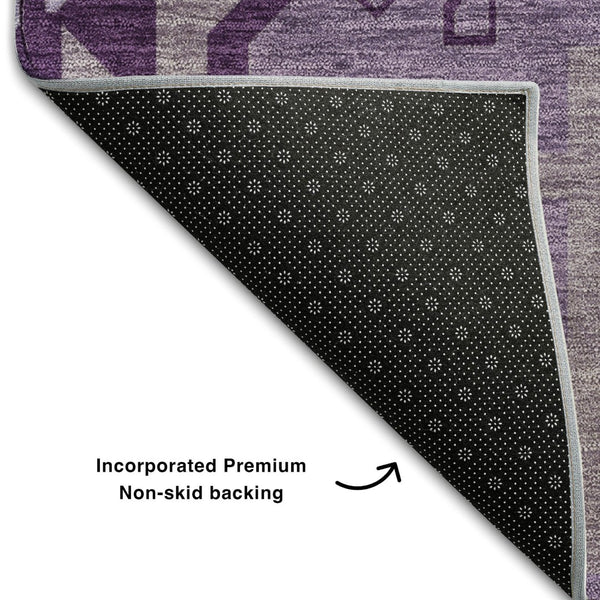 HomeRoots 9' X 12' Purple Ivory Gray Southwestern Area Rug - Durable, Washable, UV Protected & Kid-Friendly! 679659