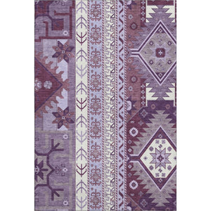HomeRoots 10' X 14' Southwestern Washable Area Rug in Purple, Ivory & Gray – UV Resistant, Pet-Friendly Design 679660