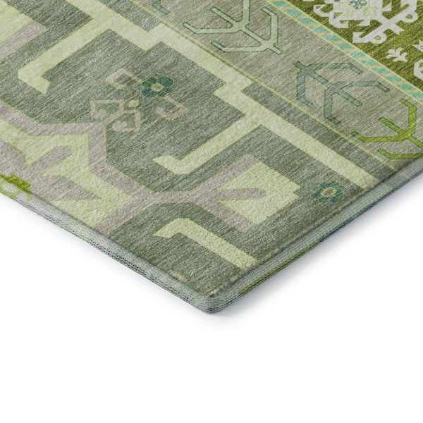 HomeRoots 10' X 14' Sage Ivory & Lime Green Southwestern Area Rug - Stain Resistant, UV Protected, Durable Design 679672