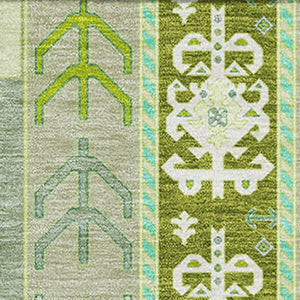 HomeRoots 10' X 14' Sage Ivory & Lime Green Southwestern Area Rug - Stain Resistant, UV Protected, Durable Design 679672