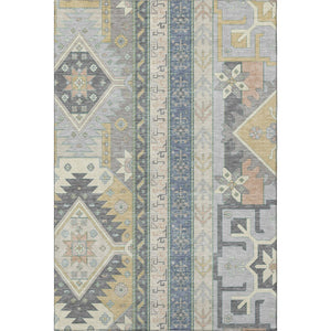 HomeRoots 8' X 10' Southwestern Area Rug in Silver Beige & Gold – Durable, Washable, UV-Protected Beauty! 679676
