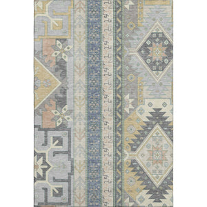 HomeRoots 9' X 12' Southwestern Area Rug in Silver Beige & Gold – Durable, Washable, UV Protected & Stylish 679677