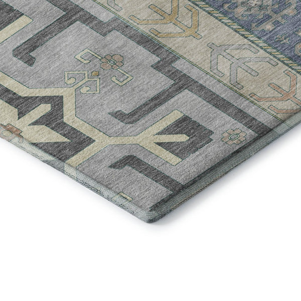 HomeRoots 9' X 12' Southwestern Area Rug in Silver Beige & Gold – Durable, Washable, UV Protected & Stylish 679677