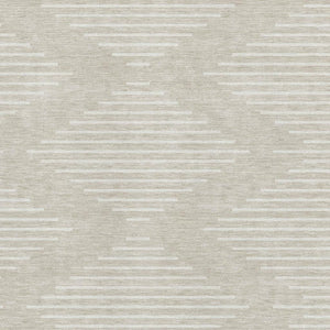 HomeRoots 5' X 8' Beige and Ivory Geometric Area Rug - Washable, UV-Protected, Perfect for Busy Homes! 679686