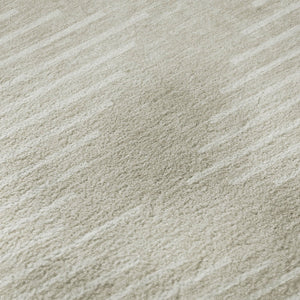 HomeRoots 8' Beige and Ivory Geometric Round Rug - Stylish, Washable, UV-Protected for Modern Homes & Families 679687