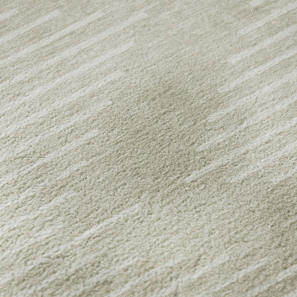 HomeRoots 8' Beige and Ivory Geometric Round Rug - Stylish, Washable, UV-Protected for Modern Homes & Families 679687