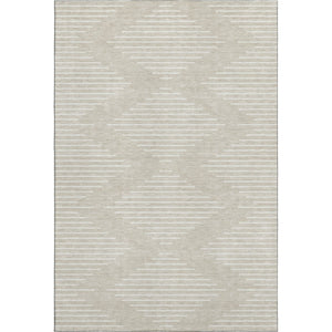 HomeRoots 8' X 10' Beige & Ivory Geometric Washable Area Rug - Stylish, Durable, UV-Protected for Busy Homes 679688