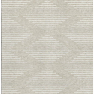HomeRoots 8' X 10' Beige & Ivory Geometric Washable Area Rug - Stylish, Durable, UV-Protected for Busy Homes 679688