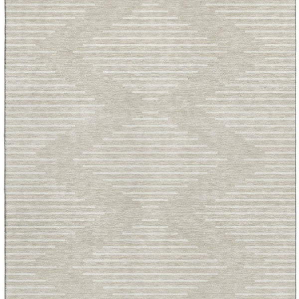 HomeRoots 8' X 10' Beige & Ivory Geometric Washable Area Rug - Stylish, Durable, UV-Protected for Busy Homes 679688