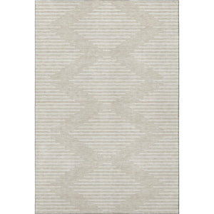 HomeRoots 8' X 10' Beige & Ivory Geometric Washable Area Rug - Stylish, Durable, UV-Protected for Busy Homes 679688
