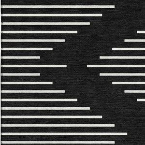 HomeRoots 10' Black And Ivory Geometric Area Rug - Washable, UV Protected, Perfect for High-Traffic Spaces! 679696