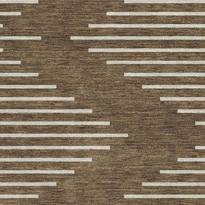 HomeRoots 9' X 12' Stylish Brown & Beige Geometric Area Rug - Washable, UV Protected, Durable for Busy Homes 679701