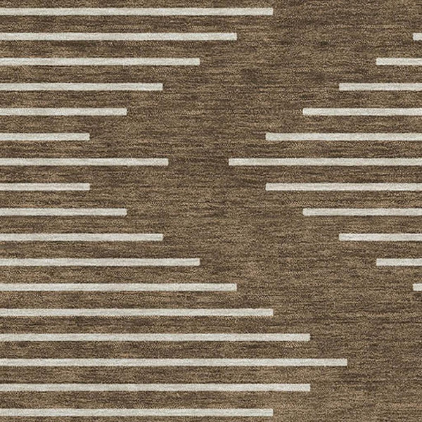 HomeRoots 10' X 14' Brown And Beige Geometric Washable Area Rug - Durable, Stylish, and UV Resistant for Homes 679702