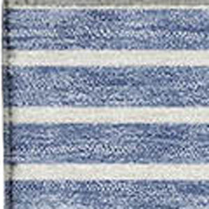 HomeRoots 8' X 10' Stylish Denim Blue & Ivory Geometric Washable Area Rug with UV Protection & Durability 679712